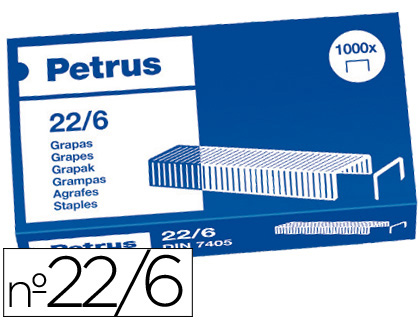 AGRAFES PETRUS - CAIXA 1000. - N. 22/6-COBREADO