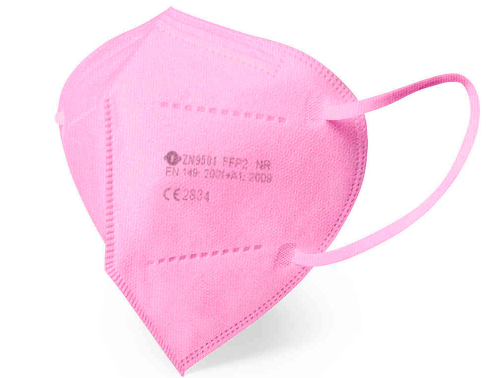 MASCARA FACIAL PROTECAO AUTOFILTRANTE FFP2 COM CERTIFICADO CE COR ROSA
