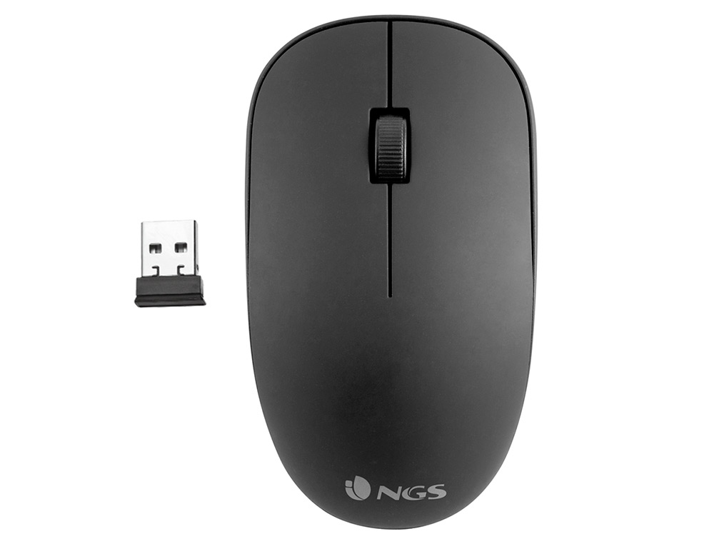 RATON NGS EASY ALPHA OPTICO 1000 DPI INALAMBRICO RECEPTOR USB 2,4 GHZ COLOR NEGRO