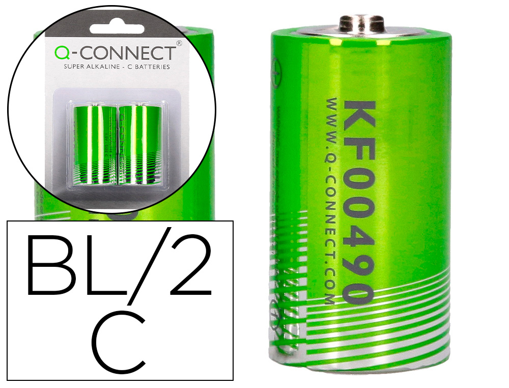 PILHA Q-CONNECT ALCALINA C BLISTER COM 2 UNIDADES