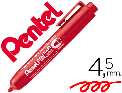 MARCADOR PENTEL NX50 PERMANENTE PONTA REDEONDA RETRACTIL 4,5