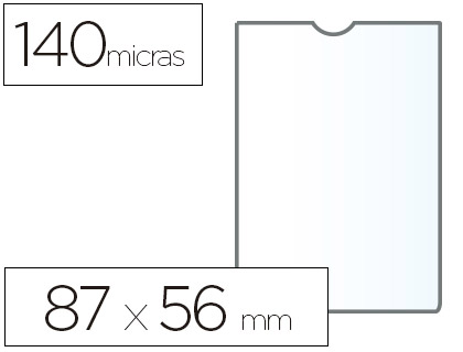BOLSA CATALOGO ESSELTE PLASTICO 140 MICRONS MEDIDAS 87X56 MM