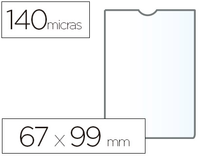 BOLSA CATALOGO ESSELTE PLASTICO 140 MICRONS MEDIDAS 67X99 MM