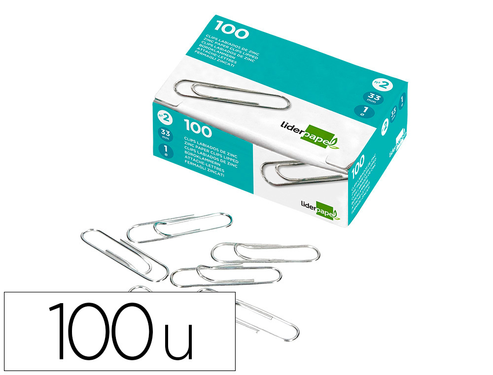 CLIPS LIDERPAPEL LABIADOS N.3 42 MM CAIXA DE 100 UNIDADES