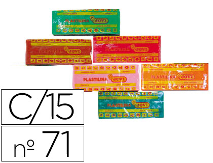 PLASTICINA JOVI 71 PASTILHA 150 GRS CAIXA DE 15 CORES SORTIDAS