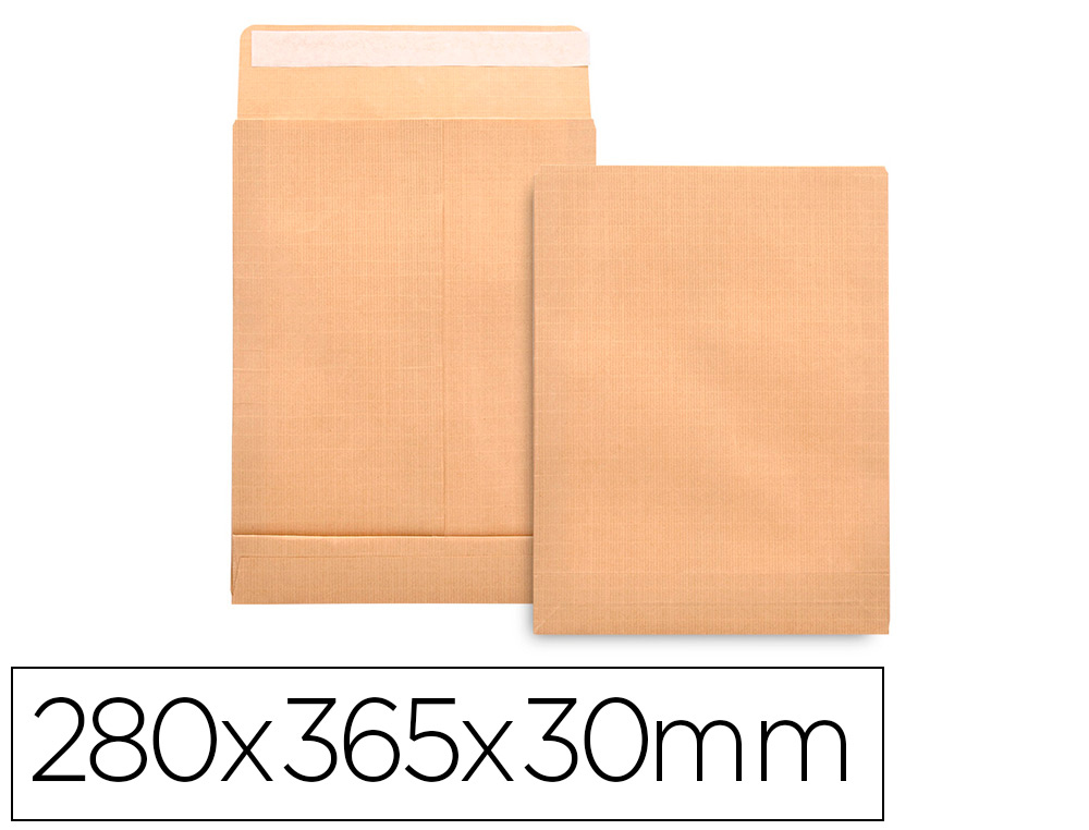 ENVELOPE LIDERPAPEL BOLSA FOLIO ESPECIAL CASTANHO 280X365X30 MM FOLE TIRA DE SILICONE PACK DE 50 UNIDADES