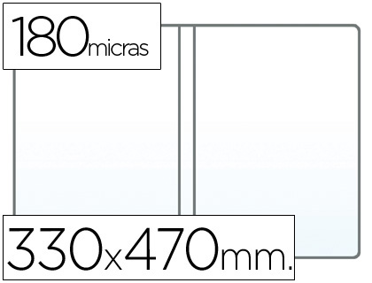 BOLSA PORTACARNET FOLIO DUPLA 180 MICRONS PVC TRANSPARENTE