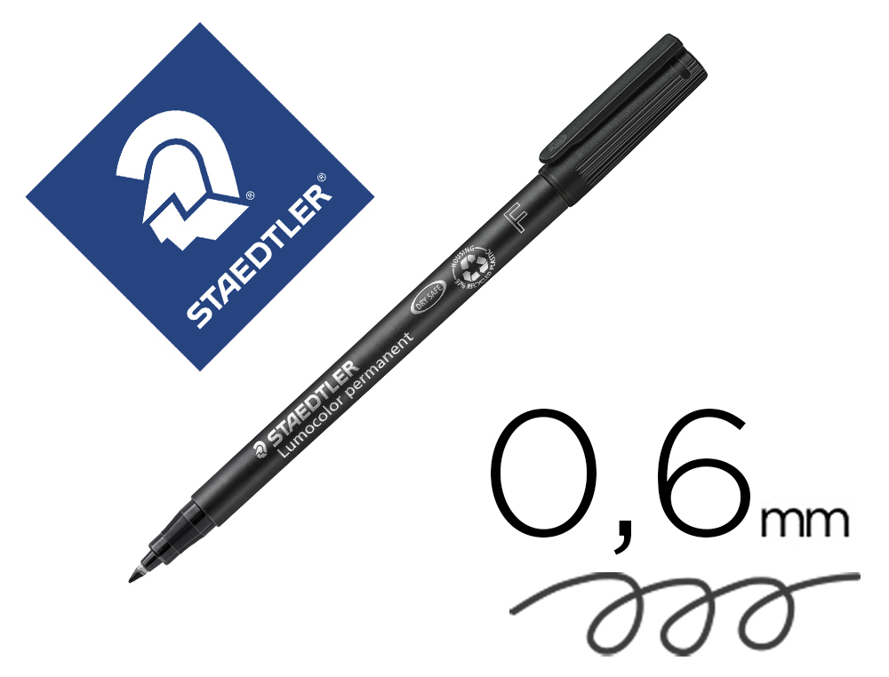 MARCADOR STAEDTLER LUMOCOLOR RETROPROJECAO 318-9 PONTA 0,6 MM PRETO
