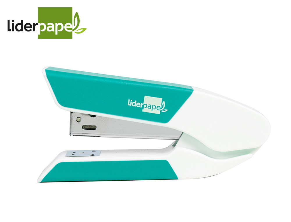 AGRAFADOR LIDERPAPEL COM OFERTA DE SACA AGRAFES E CAIXA DE 1000 AGRAFES 22/6 24/6 CAPACIDADE 20F COR TURQUESA