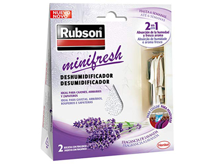 DESUMIDIFICADOR RUBSON MINI FRESH LAVANDA ACAO 2 EM 1 PACK 2 SACOS DE 50 GR