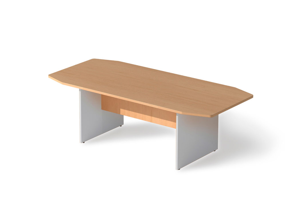 MESA DE REUNIAO ROCADA MEETING 3003AB01 ESTRUTURA EM MADEIRA CINZA ALUMINIO TABULEIRO EM MADEIRA FAIA 220X100X72 CM
