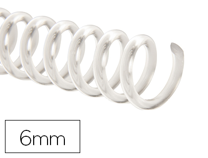 ESPIRAL Q-CONNECT DE PLASTICO TRANSPARENTE 32 5:1 6MM 1,8MM CAIXA DE 100 UNIDADES