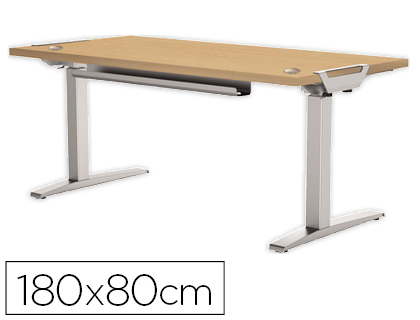 MESA DE ESCRITORIO FELLOWES LEVADO BASE METAL ACO PINTADO SISTEMA ELETRICO REGULAVEL ALTURA TABULEIRO ARCE 180 X 80 CM