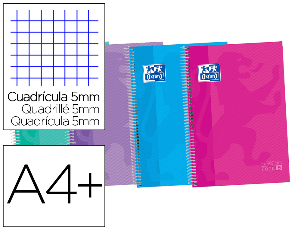 CADERNO ESPIRAL OXFORD EBOOK 5 CAPA EXTRADURA DIN A4+ 120 FOLHAS QUADRICULA 5 MM COM MARGEM TENDENCIA 50% FOLHAS GRATIS