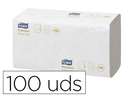 TOALHA SECA MAOS TORK XPRESS EXTRA SUAVE 2 FOLHAS 34X21,2 CM PACK DE 100 UNIDADES