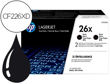 TONER HP LASERJET PRO 26X M402 MFP M426 PRETO PACK DE 2 UNIDADES 9000 PAGINAS