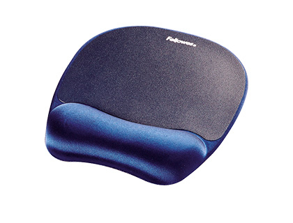 TAPETE PARA RATO FELLOWES COM APOIO DE MAO DE ESPUMA MEMORY FOAM AZUL 230X196X20 MM