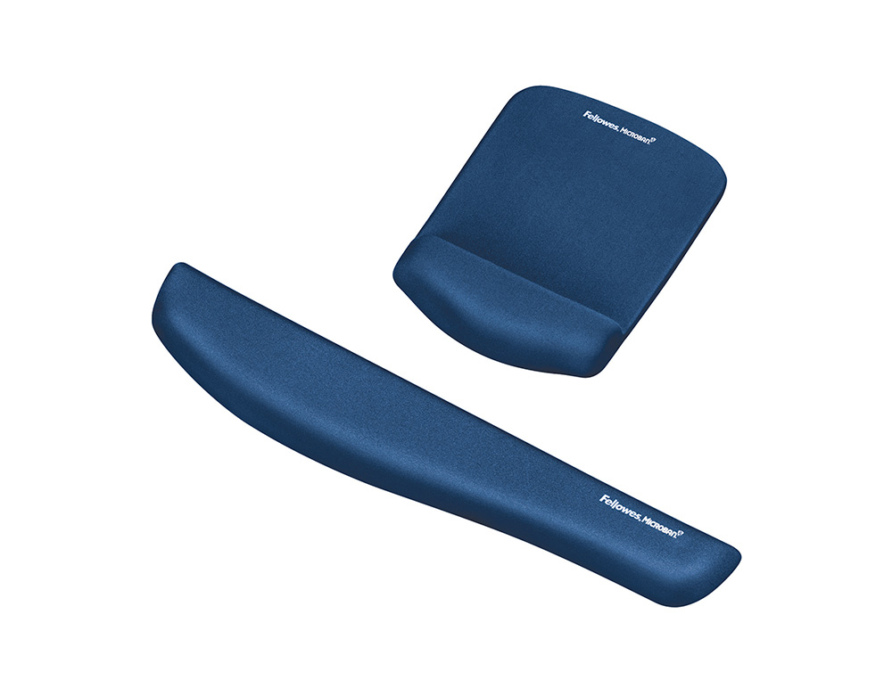 TAPETE PARA RATO FELLOWES COM APOIO DE PULSOS FOAM FUSION PLUSH TOUCH AZUL 25X184X238 MM