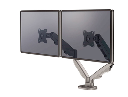 BRAO PARA MONITOR FELLOWES SERIE EPPA AJUSTAVEL ALTURA 2 VISORES NORMATIVA VESA ATE 10 KG PRATA