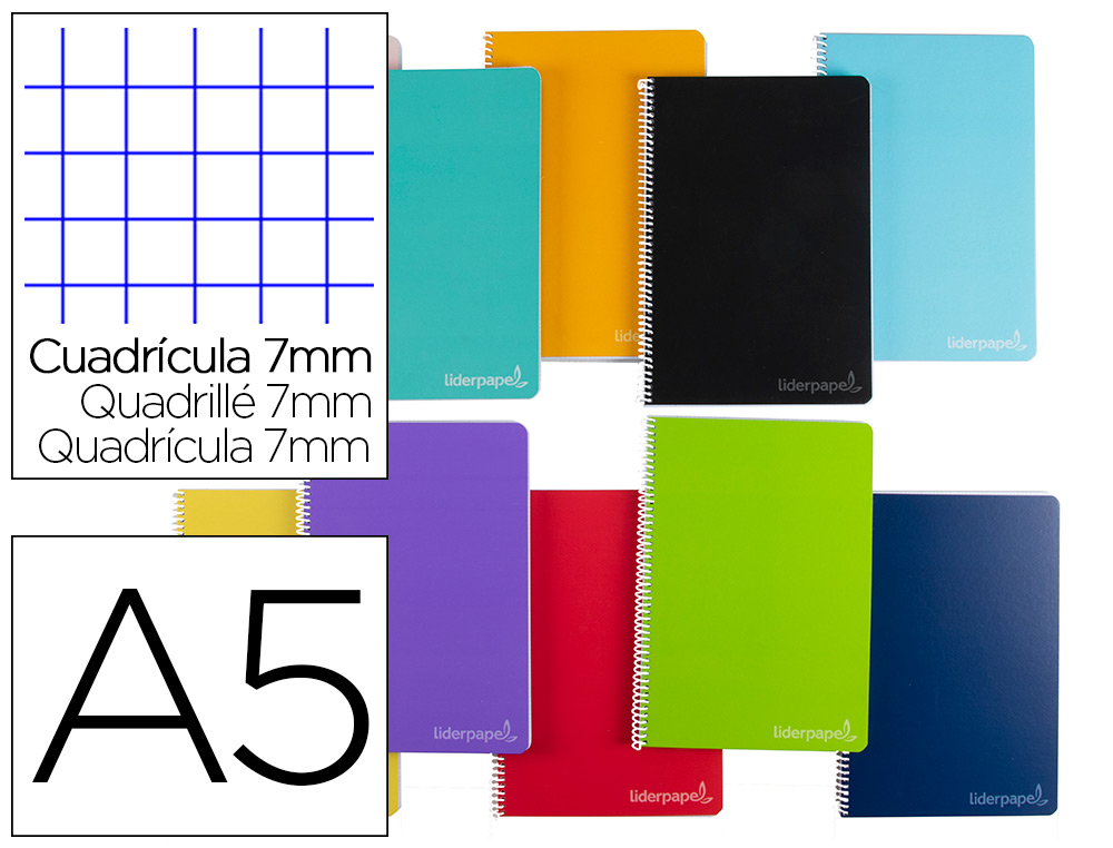 CADERNO ESPIRAL LIDERPAPEL WITTY MICRO DIN A5 CAPA DURA 140F 75GR PAUTADO 7MM DUPLA MARGEM 6 FUROS CORES SORTIDAS