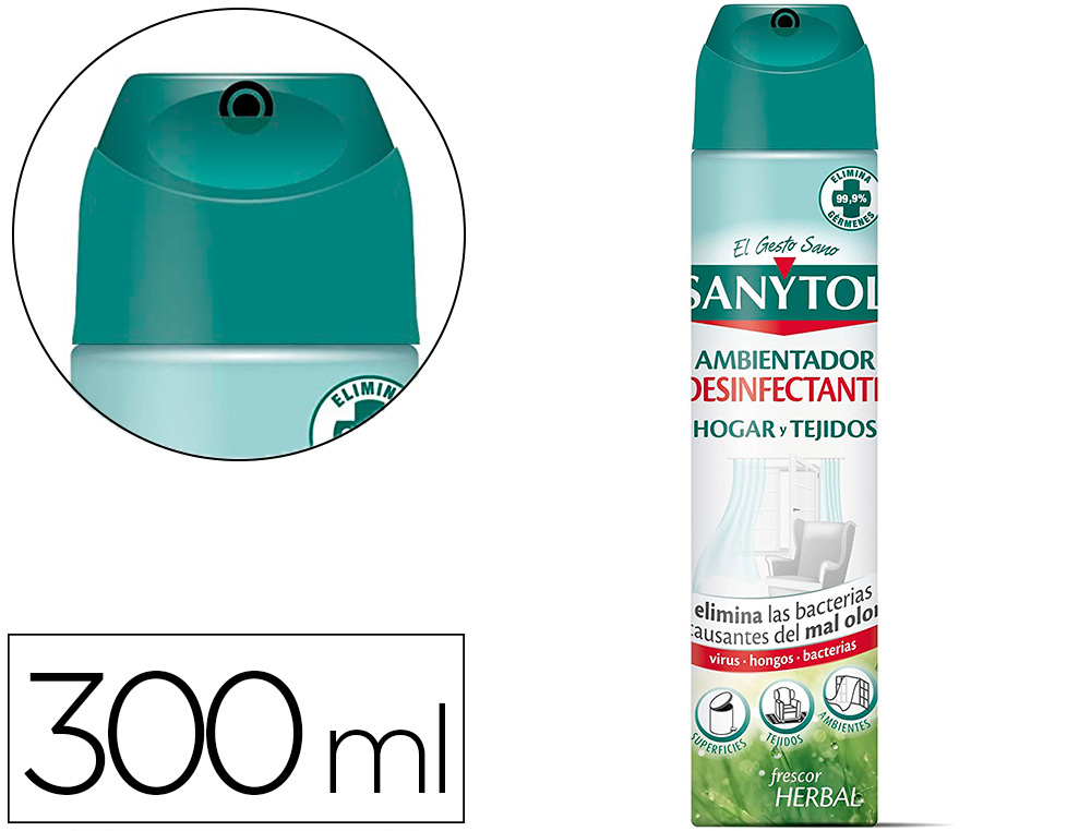 AMBIENTADOR SANYTOL DESEMFETANTE PARA CASA E TECIDOS SPRAY FRASCO DE 300 ML