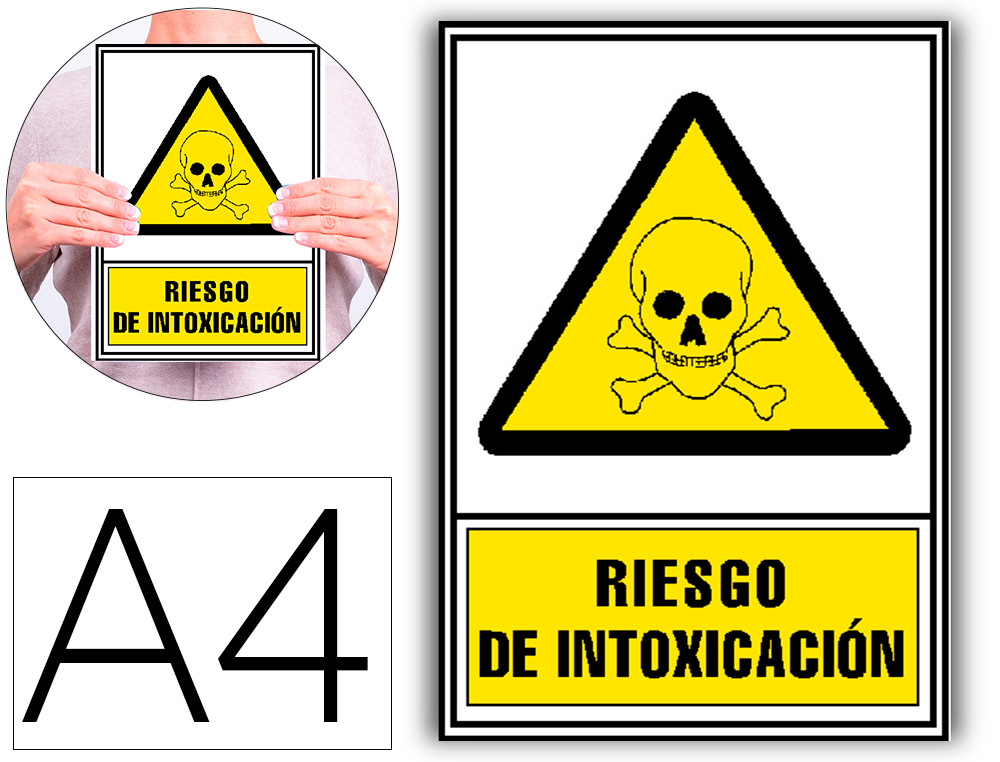 PICTOGRAMA ARCHIVO 2000 RISCO DE INTOXICACAO PVC AMARELO LUMINISCENTE 210X297 MM