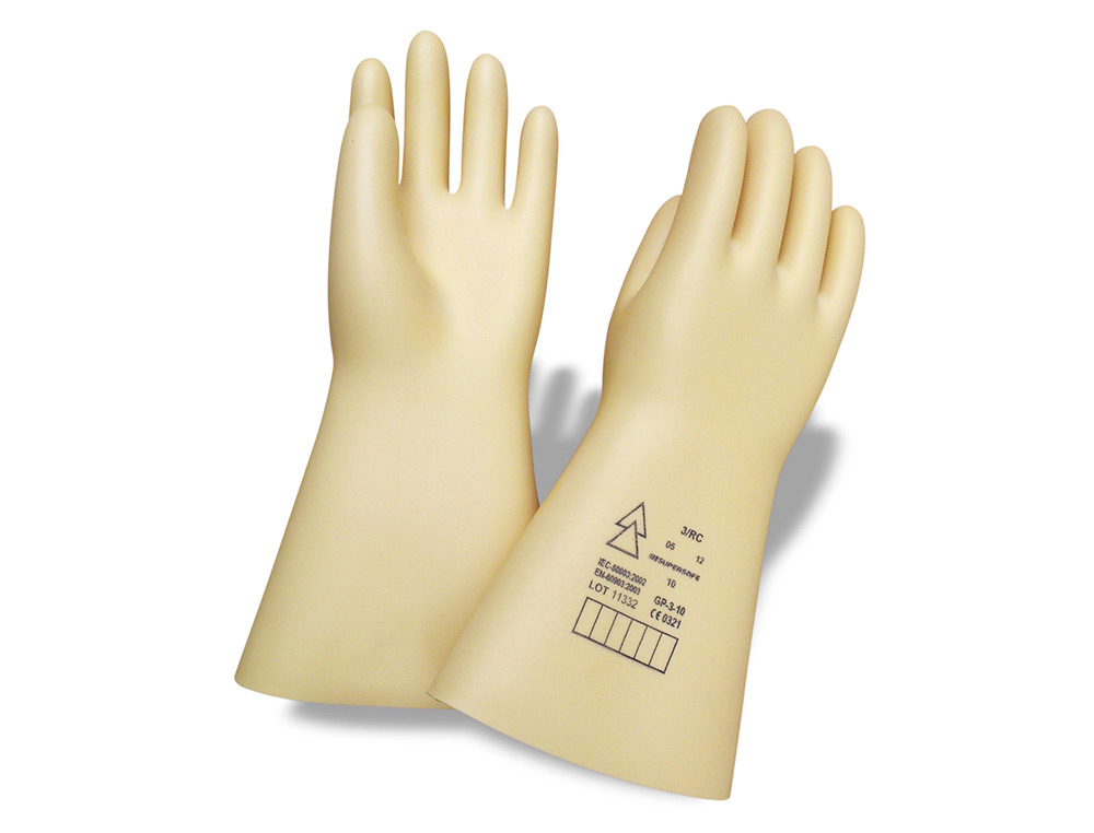 LUVAS FARU LATEX ISOLANTE PROTECAO ELETRICA ATE 500 VOLTS CLASSE 00 TAMANHO 9 COR BEGE