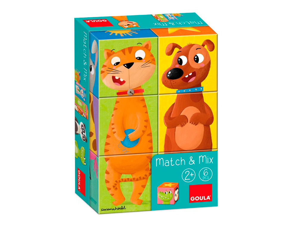 PUZZLE GOULA CUBOS DE CARTAO EMPILHAVEIS MATCH&MIX 6 PECAS