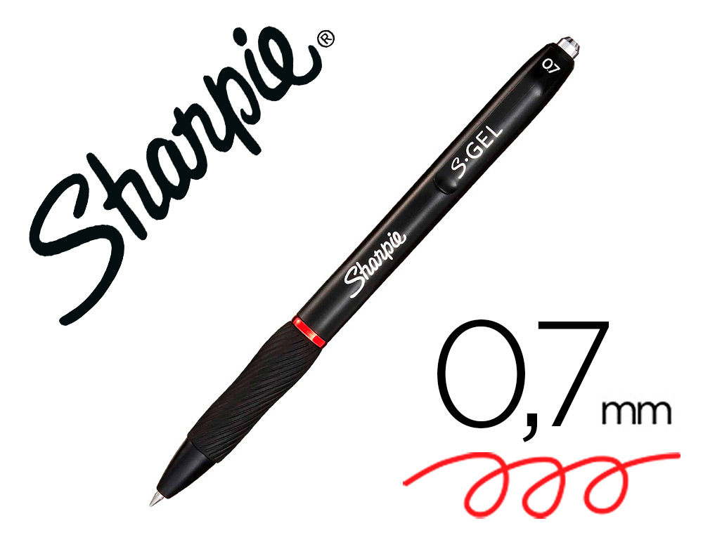 ESFEROGRAFICA SHARPIE RETRATIL TINTA GEL PONTA 0,7 MM COR VERMELHO