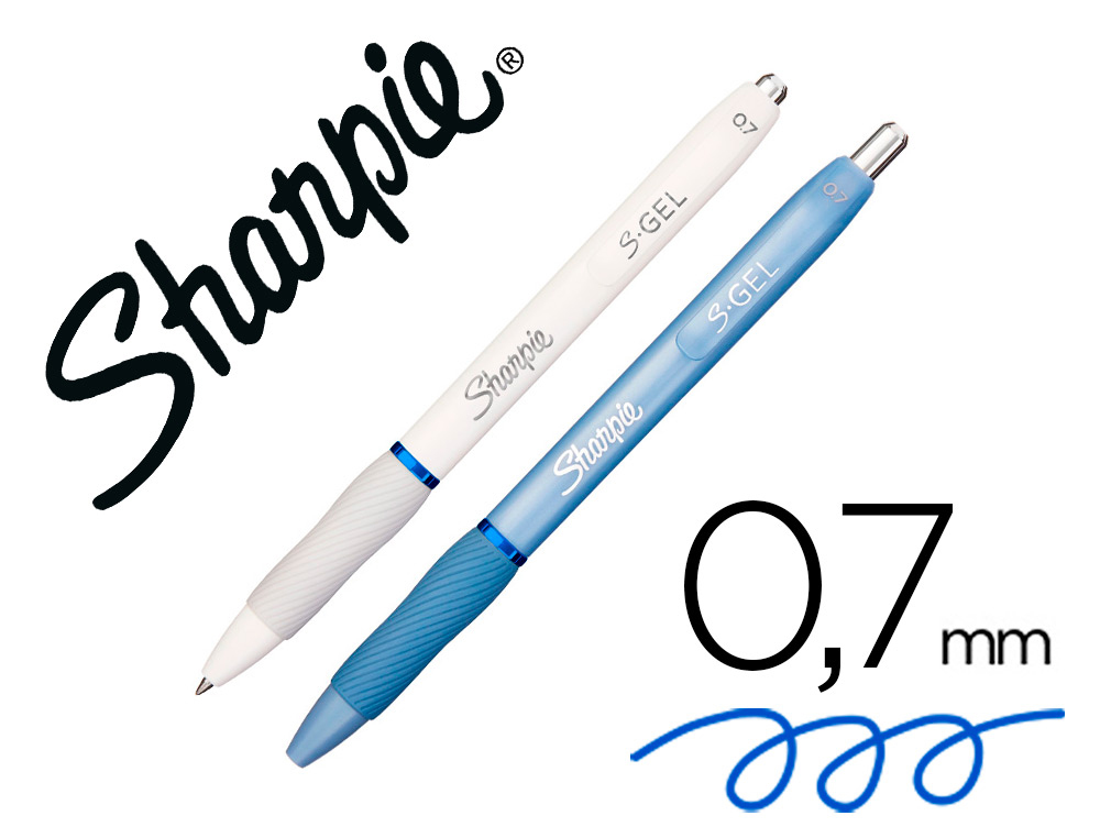 ESFEROGRAFICA SHARPIE FASHION RETRATIL TINTA GEL AZUL 0,7 MM CAIXA 2 UNIDADES AZUL CEU/BRANCO