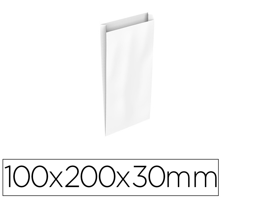 ENVELOPE BASIKA CELULOSE BRANCO COM FOLE XXS 100X200X30 MM PACK DE 25 UNIDADES