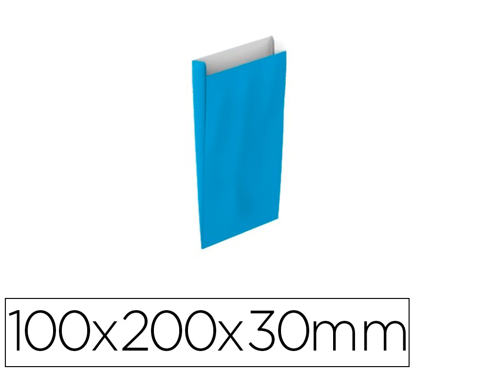 ENVELOPE BASIKA CELULOSE CELESTE COM FOLE XXS 100X200X30 MM PACK DE 25 UNIDADES