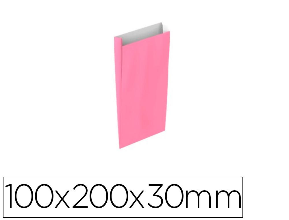ENVELOPE BASIKA CELULOSE ROSA COM FOLE XXS 100X200X30 MM PACK DE 25 UNIDADES