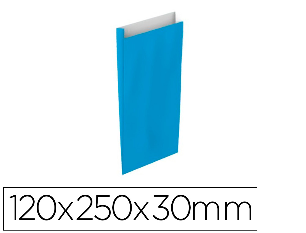 ENVELOPE BASIKA CELULOSE CELESTE COM FOLE XS 120X250X30 MM PACK DE 25 UNIDADES
