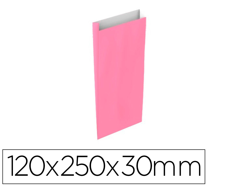 ENVELOPE BASIKA CELULOSE ROSA COM FOLE XS 120X250X30 MM PACK DE 25 UNIDADES