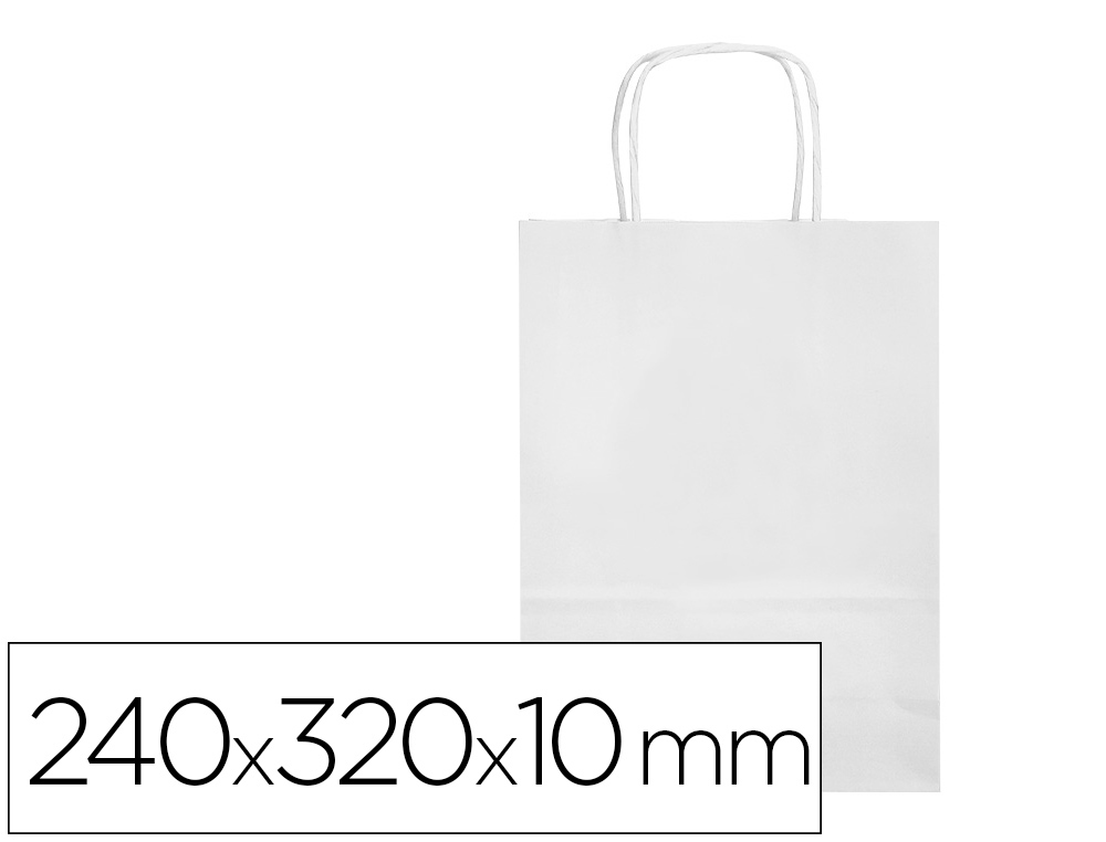 SACO DE PAPEL Q-CONNECT CELULOSE BRANCO S COM ASA TORCIDA 240X320X10 MM