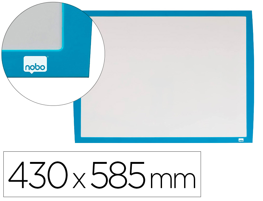 QUADRO BRANCO NOBO MAGNETICO MOLDURA AZUL 43X58,5 CM