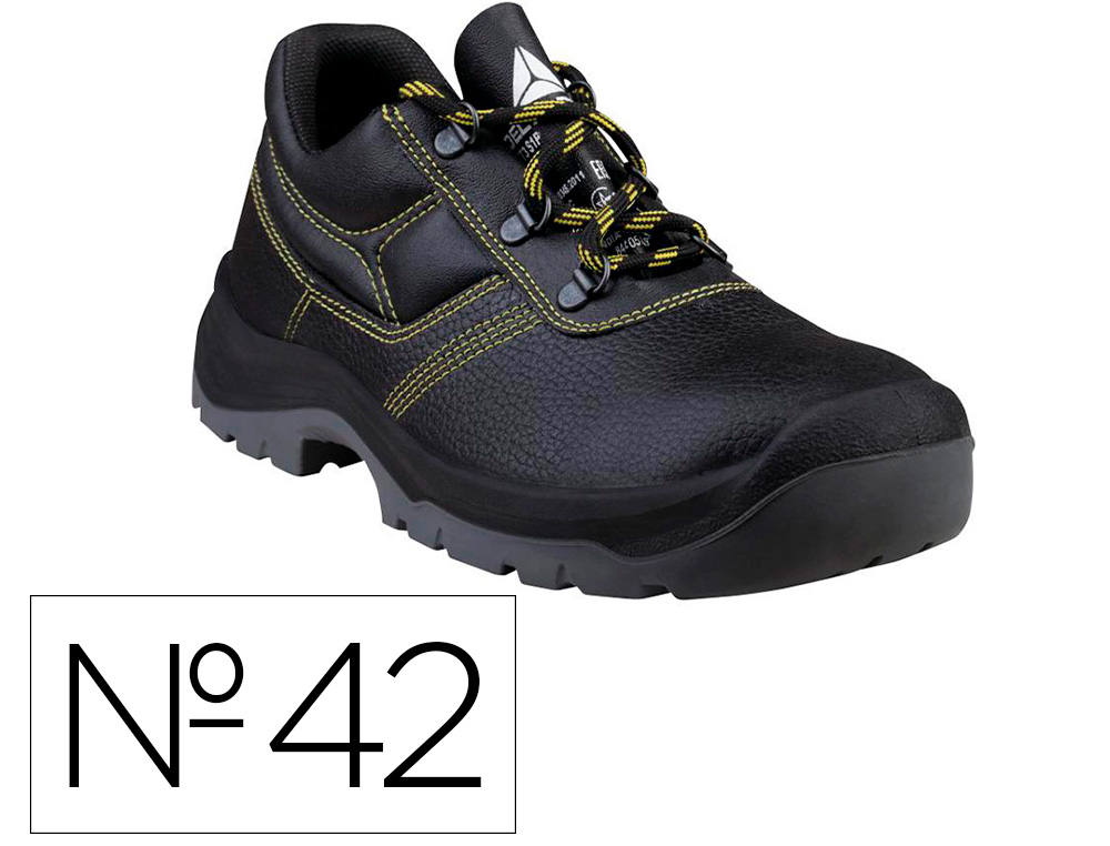 SAPATOS DE SEGURANCA DELTAPLUS EM COURO PIGMENTADO SOLA PU BI DENSIDADE COR PRETO TAMANHO 42