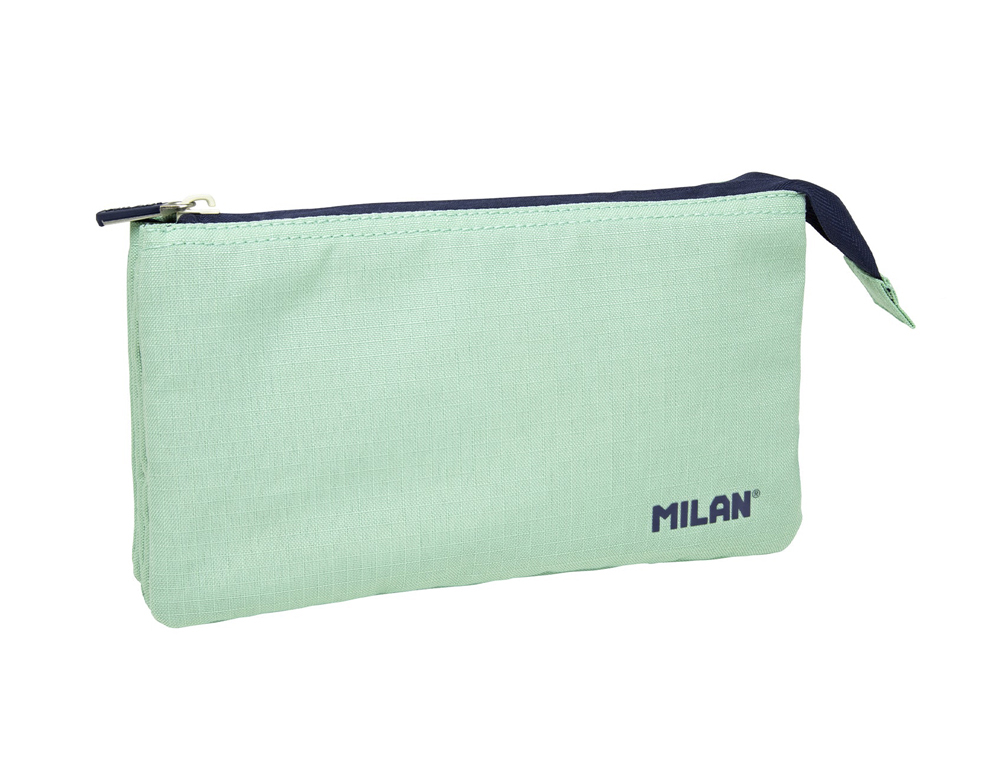 ESTOJO ESCOLAR MILAN 1918 COLLECTION 3 FECHOS E 5 COMPARTIMENTOS VERDE 215X35X125 MM