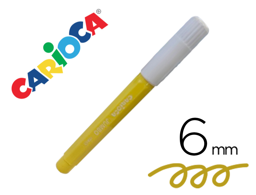 MARCADOR CARIOCA JUMBO PONTA GROSSA 6 MM LAVAVEL COR AMARELO