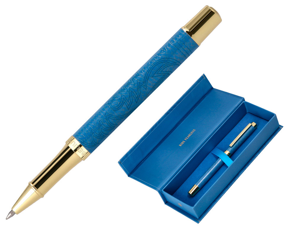 ROLLER BELIUS WILD WEST ALUMINIO COR AZUL MARINHO DOURADO TINTA COR PRETO CAIXA DE DESIGN