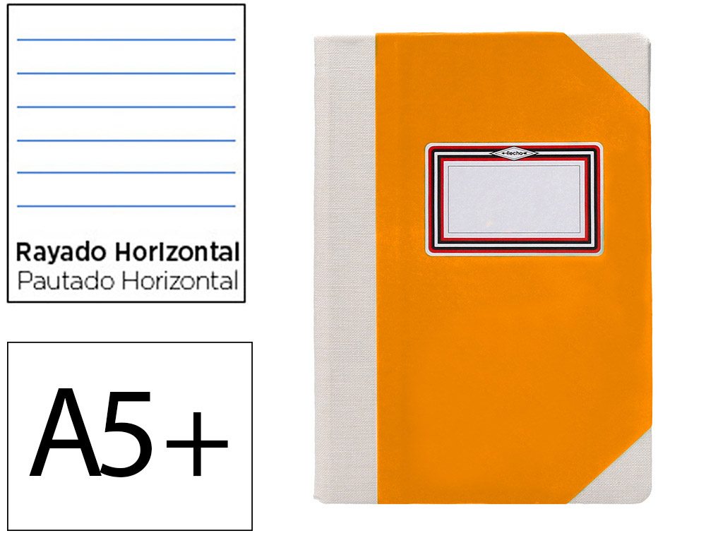 LIVRO DE CARTAO COSIDO FERNANDES FLECHA DIN A5+ PAUTADO 50 FOLHAS 100 GR LARANJA
