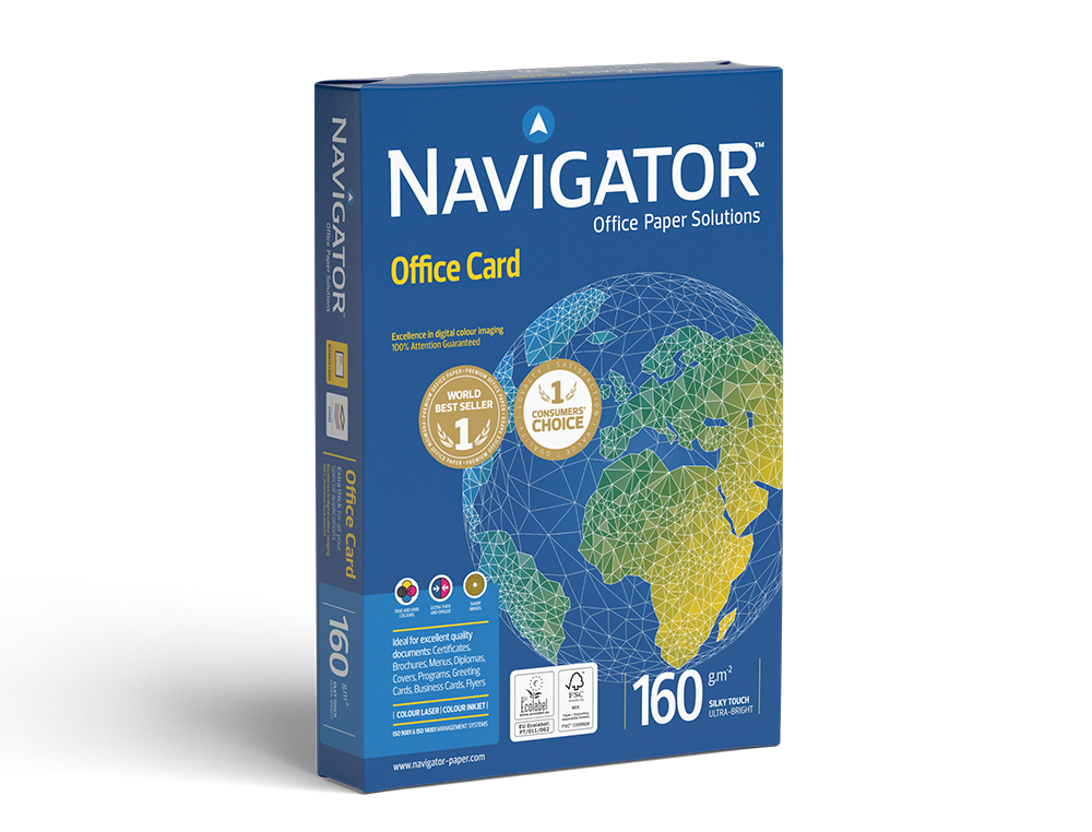 PAPEL FOTOCOPIA NAVIGATOR DIN A3 160 GR PAPEL MULTIUSO TINTEIRO E LASER EMBALAGEM DE 250 FOLHAS
