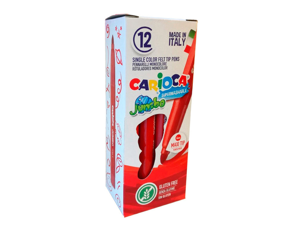 MARCADOR CARIOCA JUMBO PONTA GROSSA 6 MM LAVAVEL COR VERMELHA
