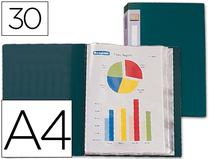 CAPA CATALOGO LIDERPAPEL 30 BOLSAS DIN A4 VERDE