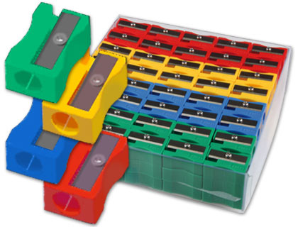 APARA LAPIS PLASTICO LIDERPAPEL 80664 1 USO CAIXA DE 120 UNIDADES CORES SORTIDAS