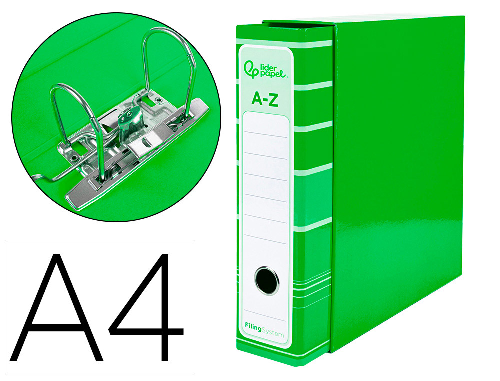PASTA DE ARQUIVO DE ALAVANCA LIDERPAPEL FILING SYSTEM CARTAO FORRADO DIN A4 COM CAIXA VERDE