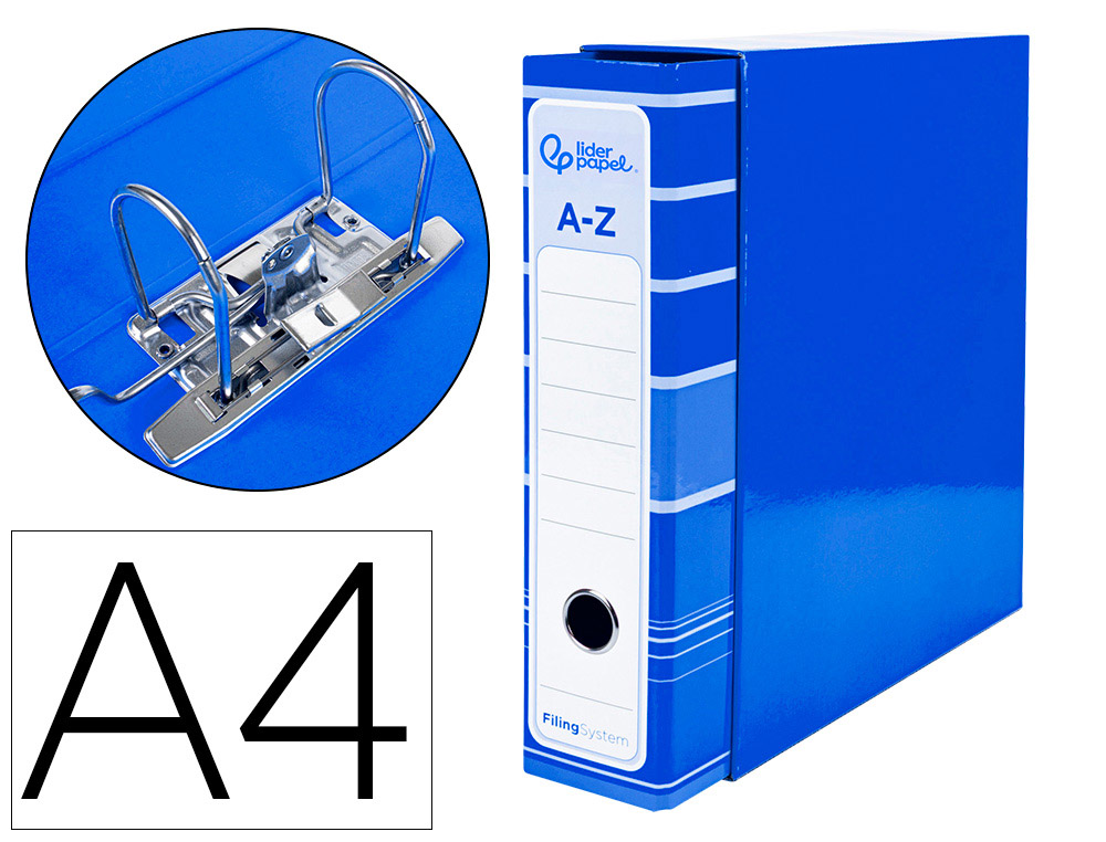 PASTA DE ARQUIVO DE ALAVANCA LIDERPAPEL FILING SYSTEM CARTAO FORRADO DIN A4 COM CAIXA AZUL