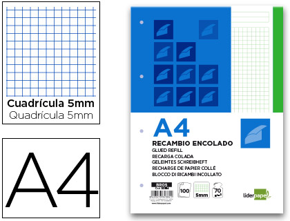 BLOCO/RECARGA LIDERPAPEL COLADO DIN A4 100 F VERDE