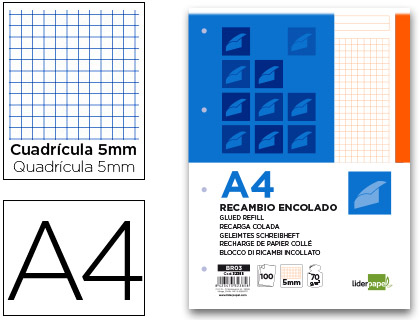 BLOCO/RECARGA LIDERPAPEL COLADO DIN A4 100 F LARANJA